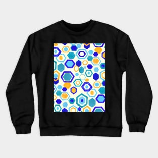 Scattered Gouache Hexagons - Cream Crewneck Sweatshirt